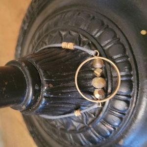 Matte Gold, Gray & Copper Circle Bracelet